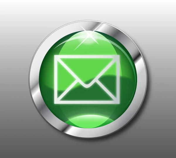 Green email button vector — Stock Vector