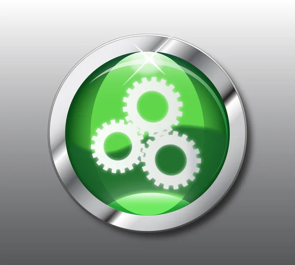 Yeşil ayarları düğmesini vektör — Stok Vektör