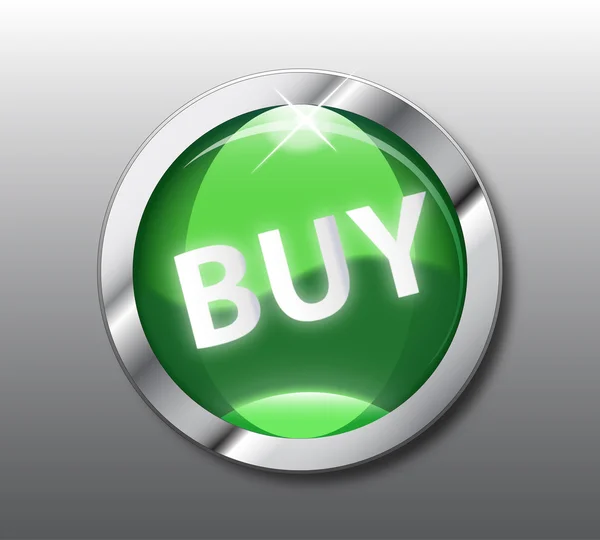 Αγοράστε πράσινο κουμπί διάνυσμα — Διανυσματικό Αρχείο