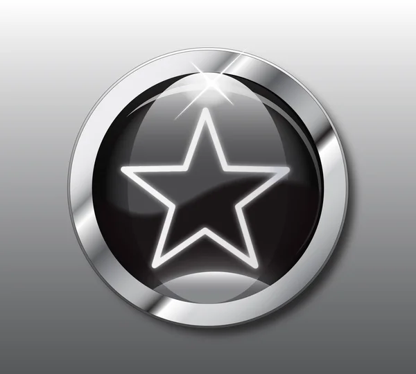 Vecteur bouton étoile noire — Image vectorielle