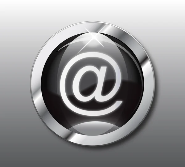 Negro vector botón de correo electrónico — Archivo Imágenes Vectoriales
