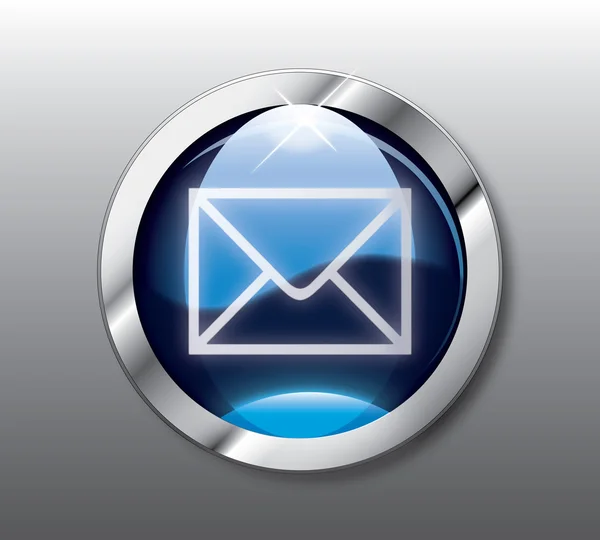 Vetor botão correio azul — Vetor de Stock