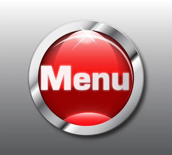 Rode menu knop vector — Stockvector