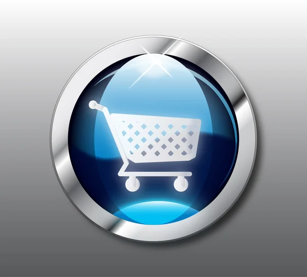 Vetor de botão de compras azul — Vetor de Stock