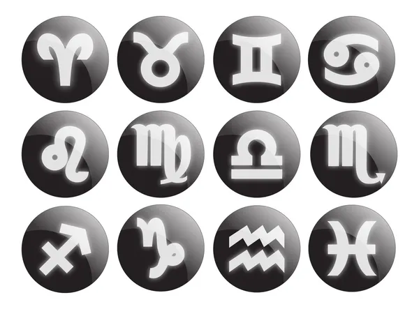 Black horoscope symbols — Stock Vector