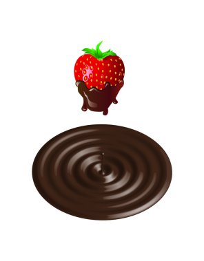 Chocolate swir with a strawberry clipart