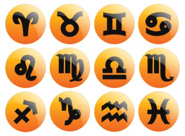 Orange horoscope symbols vector clipart