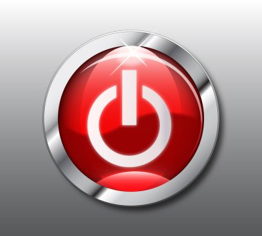 Red power button vector clipart