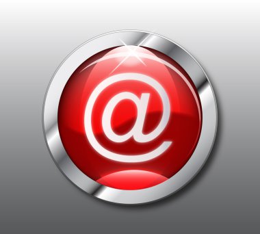 Red email button vector clipart