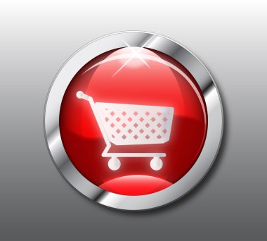 Red shopping button vector clipart