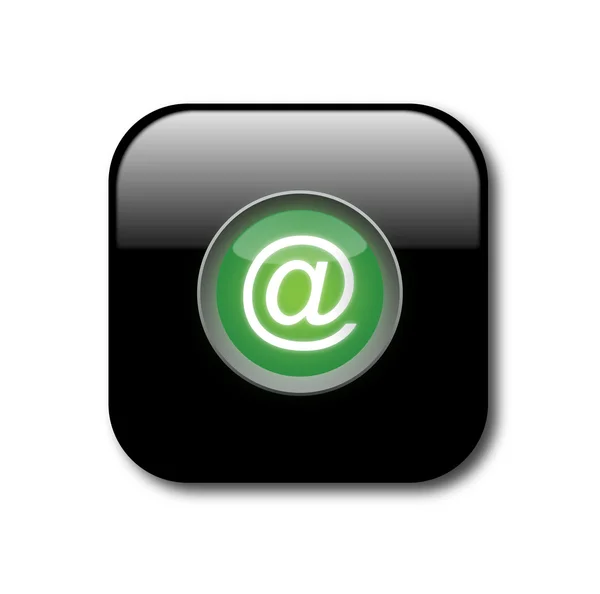 Negro vector botón de correo electrónico — Vector de stock