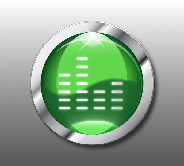 Vecteur de bouton égaliseur vert — Image vectorielle