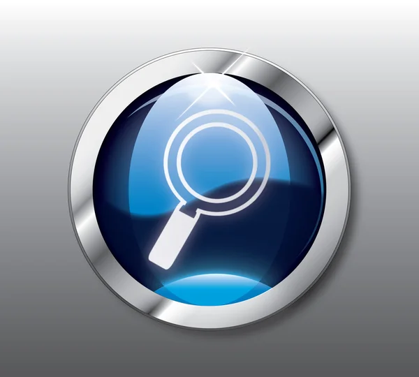 Vecteur de bouton de recherche bleu — Image vectorielle