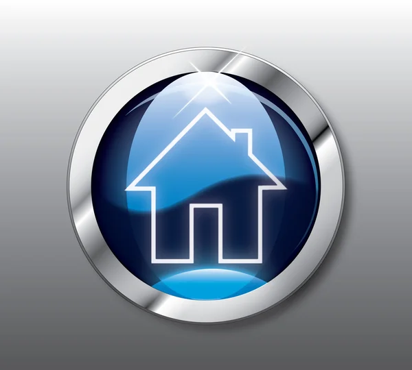 Vecteur bouton home bleu — Image vectorielle