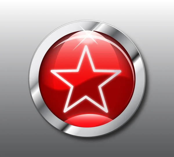 Vecteur de bouton étoile rouge — Image vectorielle