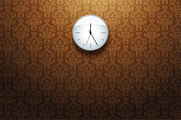Reloj en la pared de la habitación — Vector de stock