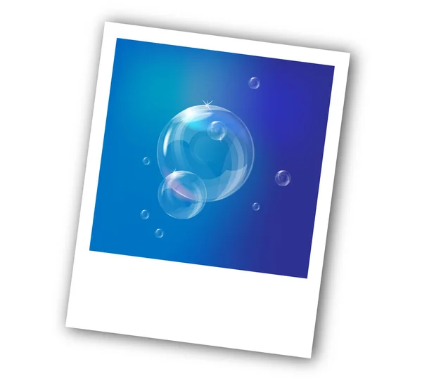 Polaroid resmi şeffaf bir bubbles — Stok Vektör