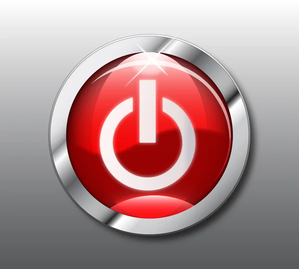 Vecteur bouton d'alimentation rouge — Image vectorielle