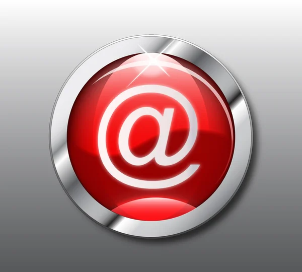 Rode e-mail knop vector — Stockvector