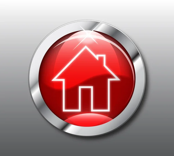 Czerwony przycisk home wektor — Wektor stockowy