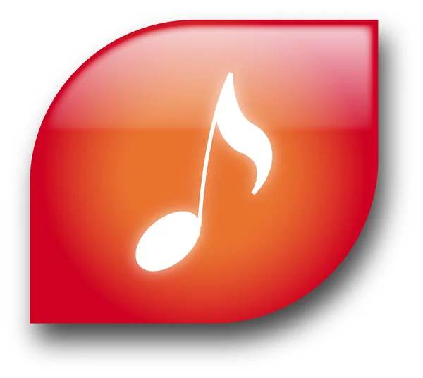 Vector botón de música roja — Vector de stock