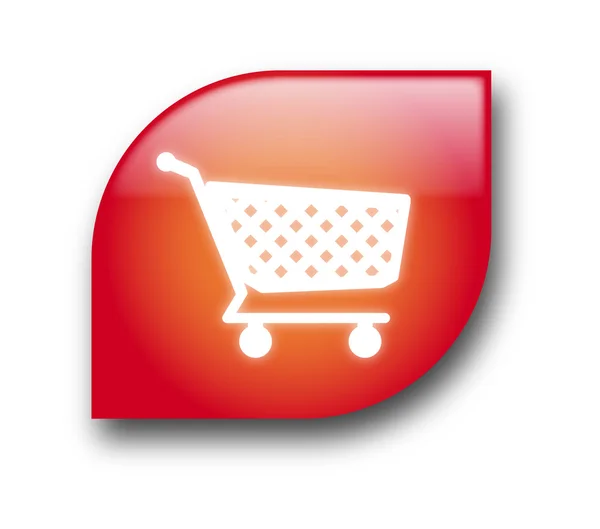 Rojo vector botón de compras — Vector de stock