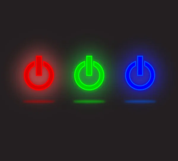 Bouton d'alimentation LED vectoriel — Image vectorielle