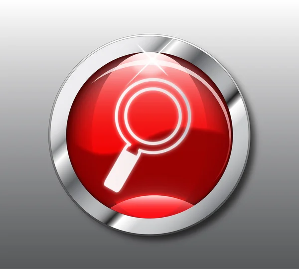Red search button vector — Stock Vector