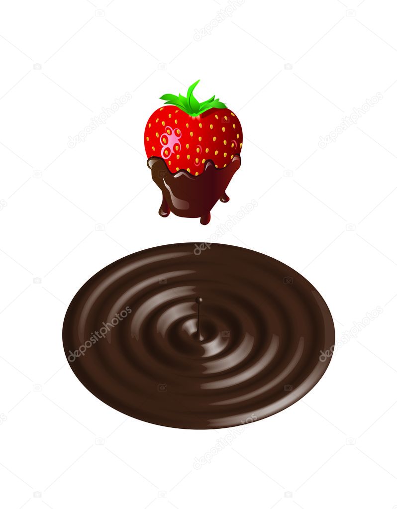 Chocolate swir with a strawberry