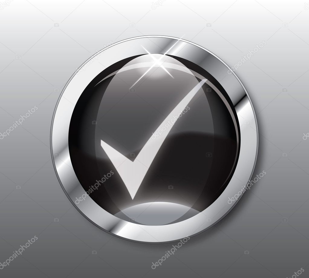 Black check button vector