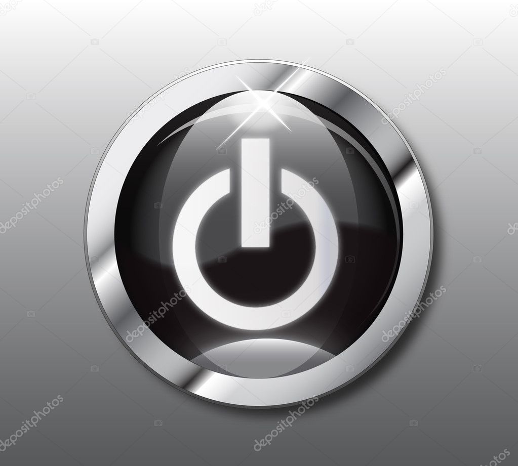 Black power button vector