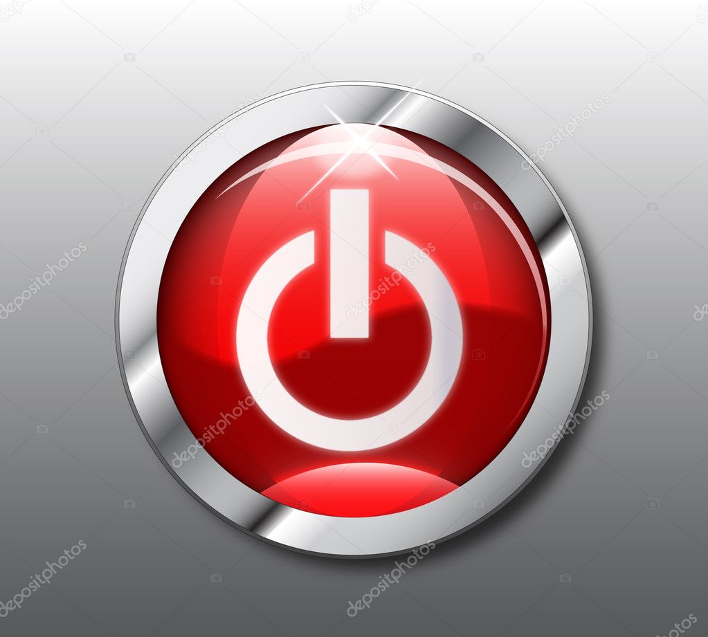 Red power button vector