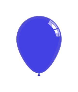 Blue balloon isolated on white clipart