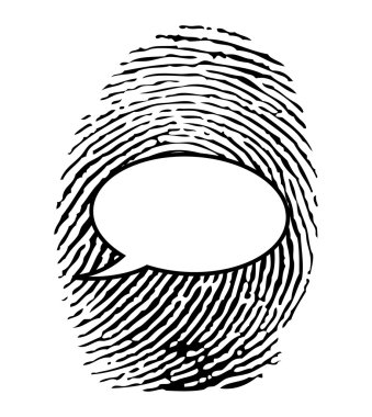 Fingerprint with chat bubble clipart