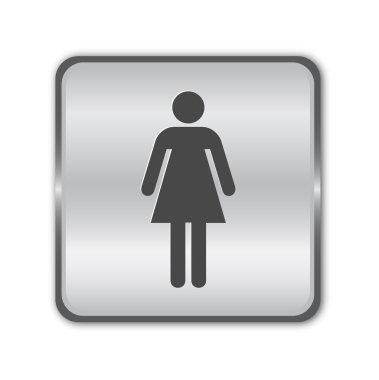 Chrome woman sign vector clipart