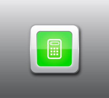 Green finance calculator button vector clipart