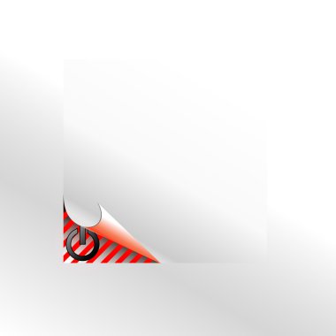 vektör soyulmuş köşesinde güç simgesi