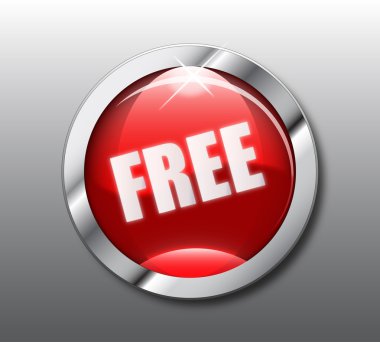 Red free button vector clipart