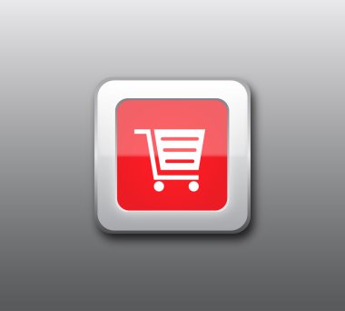 Red shopping button vector clipart