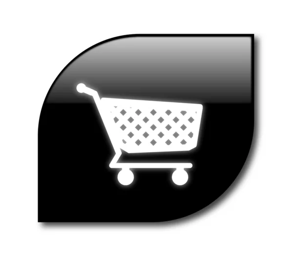Vetor de botão de compras preto — Vetor de Stock