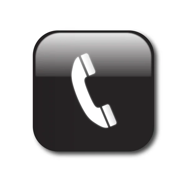 Vetor de botão de telefone preto — Vetor de Stock