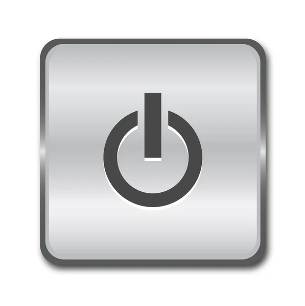 Vecteur de bouton d'alimentation Chrome — Image vectorielle