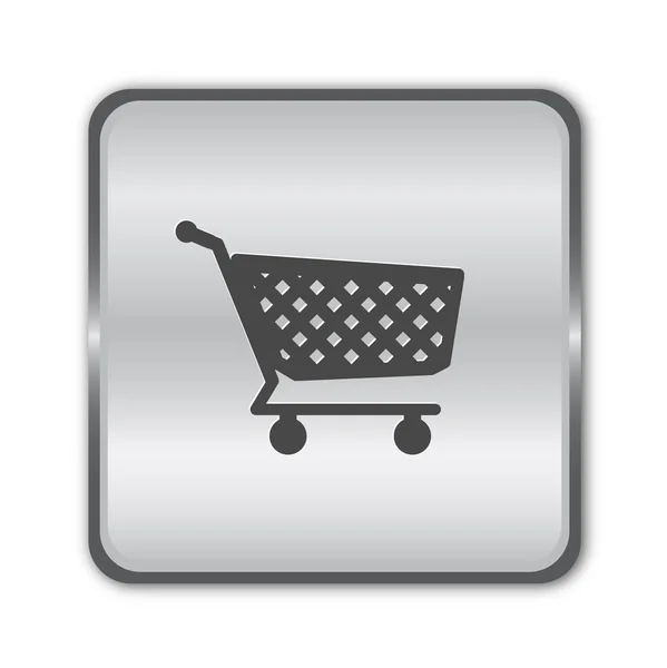 Vettore pulsante shopping Chrome — Vettoriale Stock