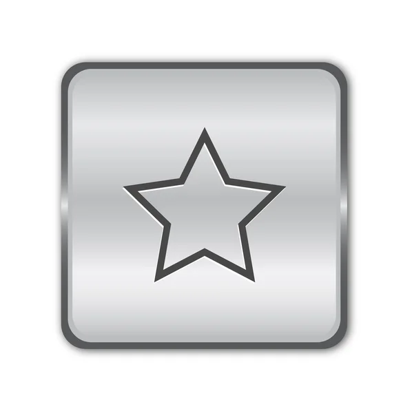 Vetor de botão estrela Chrome —  Vetores de Stock