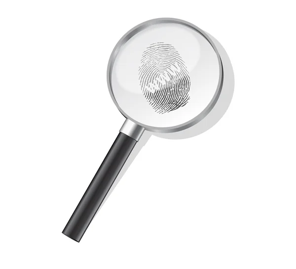 Detective magnifier with www fingerpint — Stock Vector