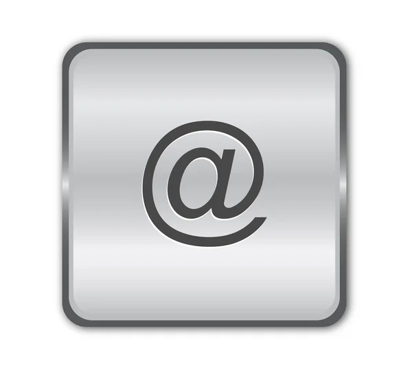 Krom email düğme vektör — Stok Vektör