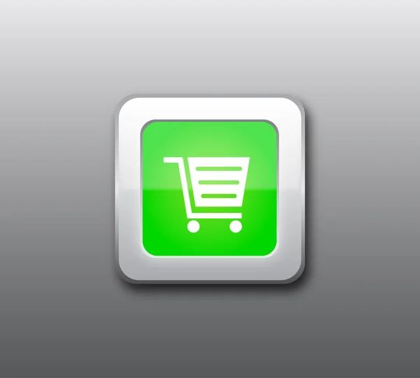 Vetor de botão de compras verde — Vetor de Stock