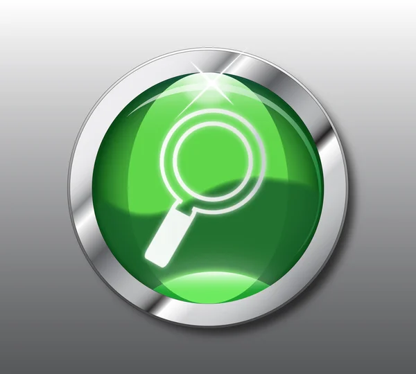 Vector de botón de búsqueda verde — Vector de stock