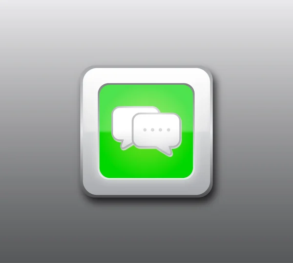 Πράσινο chat κουμπί vectro — Διανυσματικό Αρχείο
