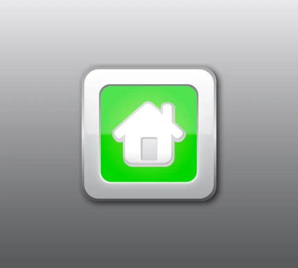 Gröna hem knappen vektor — Stock vektor